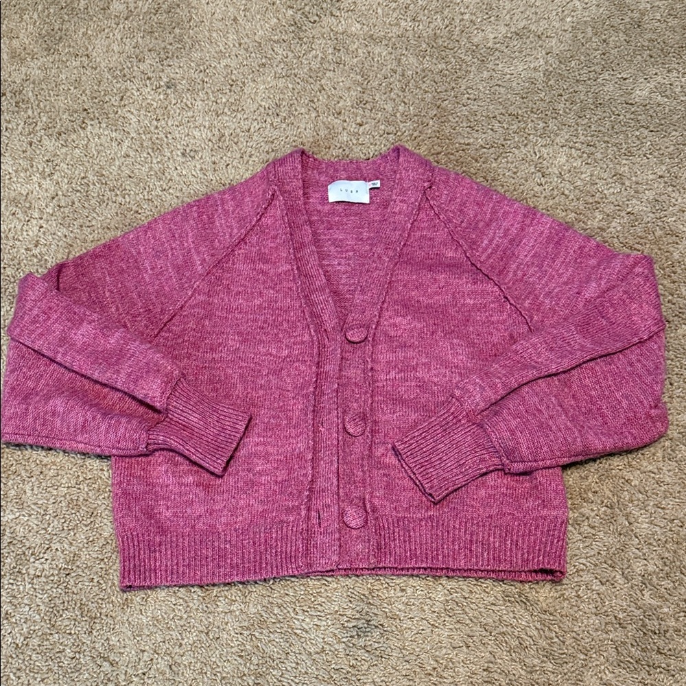 Lush Fuchsia Knit Cardigan